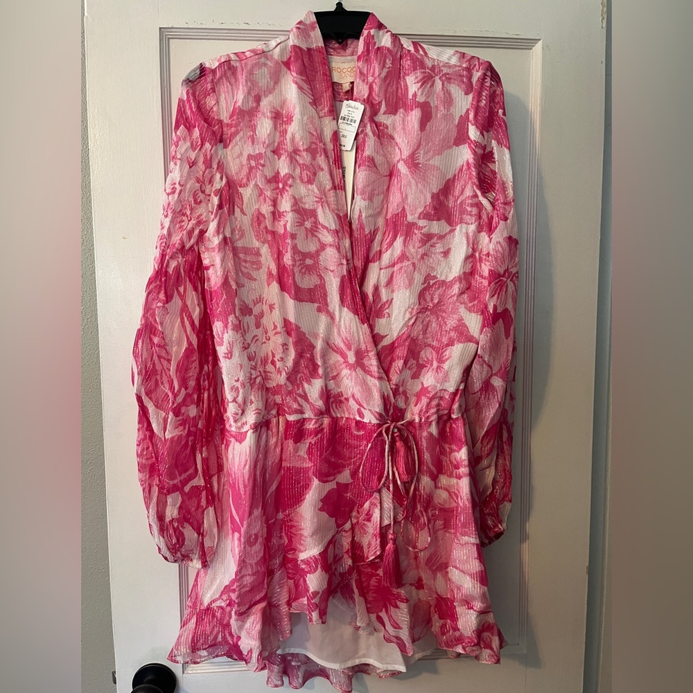 Rococo Sand Pink and White Floral Mini Dress